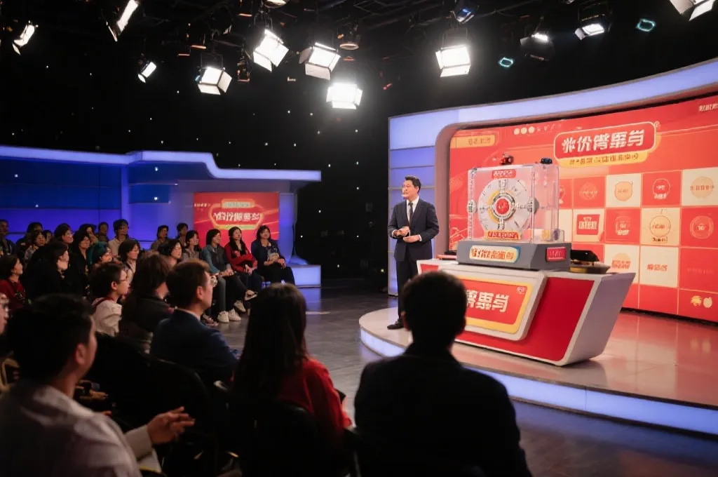 开奖直播现场气氛热烈,主持人专注发布结果